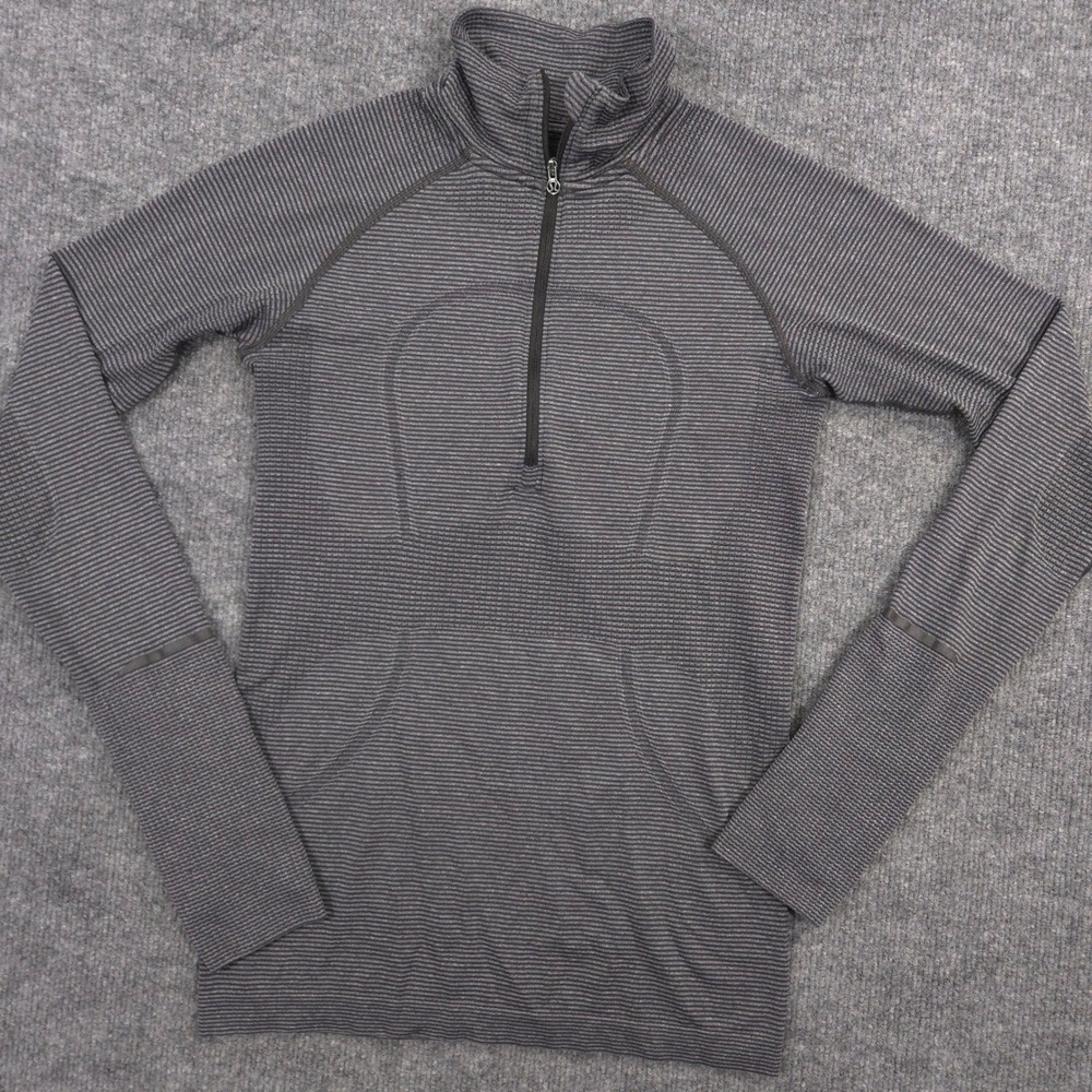 Lululemon Swiftly Tech 1/2 Zip Womens XS (4) Gray Thumbhole Running Pullover